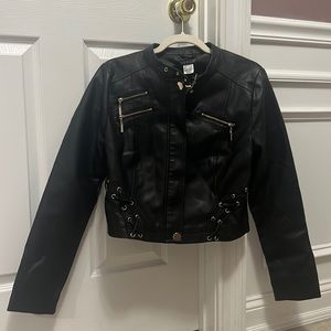 Black faux leather jacket